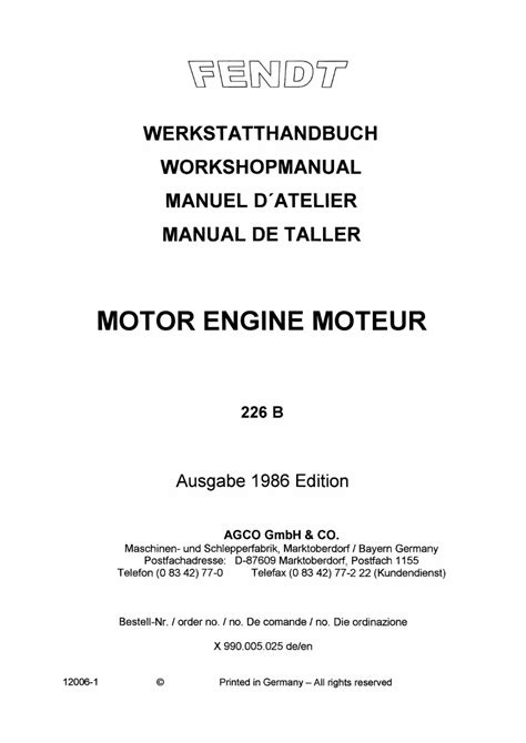 Read Online Deutz Mwm Diesel D Td Tbd 226B Engines Service Repair Manual 