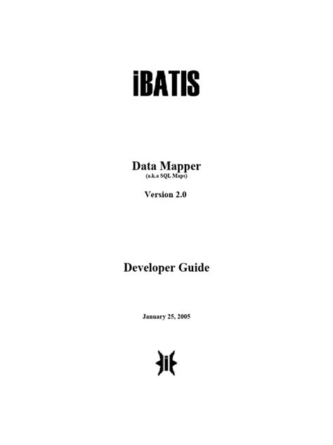 Developer Guide Ibatis
