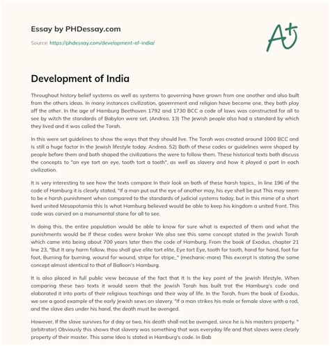 Development Of India Essay