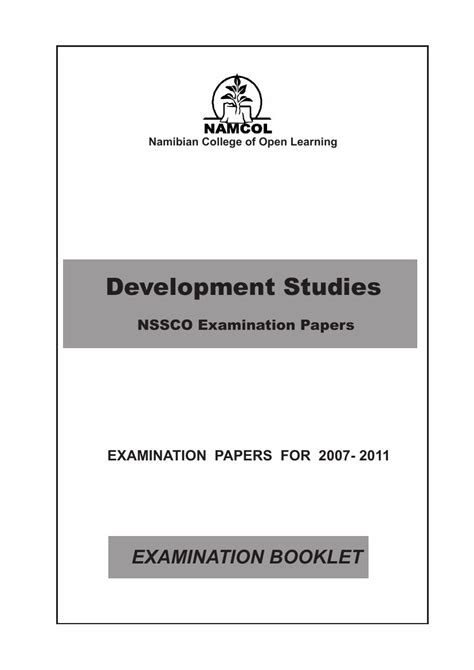 Development Studies Question Papers