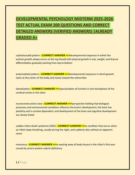 Developmental Psychology Midterm Test