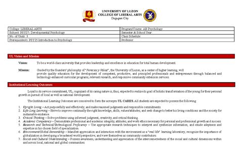 developmental studies syllabus