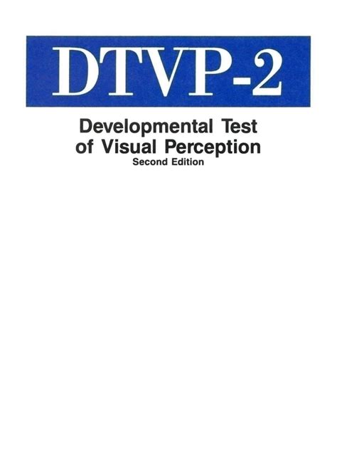 Download Developmental Test Of Visual Perception Second Edition Dtvp 2 