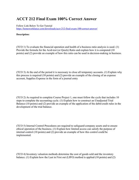 Download Devry Acct 212 Final Exam Answers 
