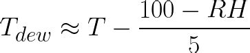 Dew Point Calculation Formula