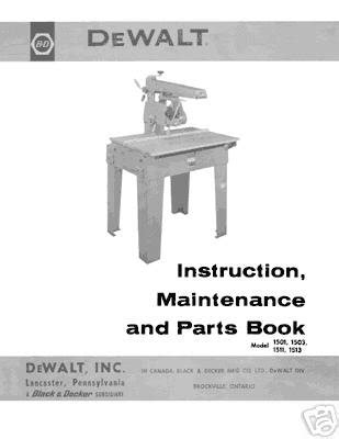 Dewalt 1501 Instruction