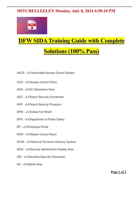 Dfw Sida Training Pocket Guide With