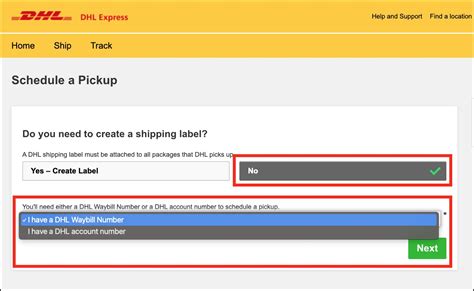 Dhl Pickup Request