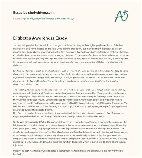 Full Download Diabetes Essay Paper Samples 