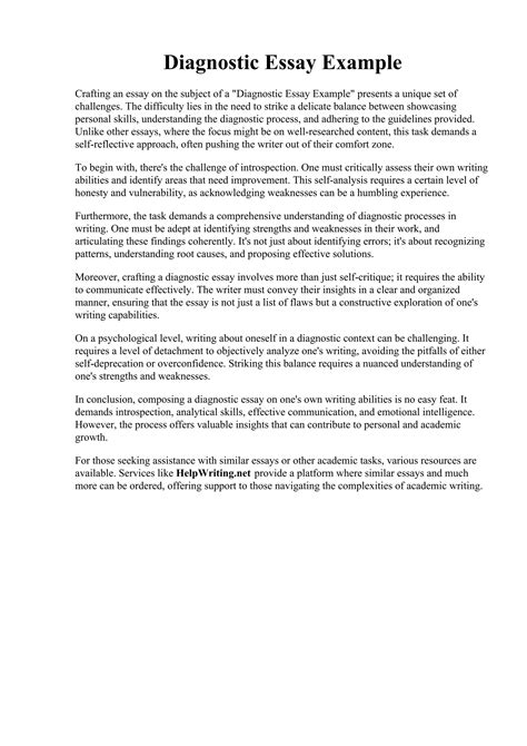 Diagnostic Paper Example