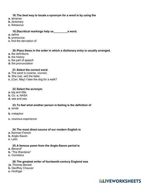 diagnostic test for high school english