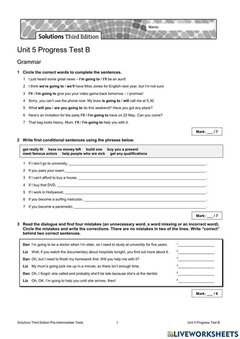 Diagnostic Test Unit 5 Progress Test A