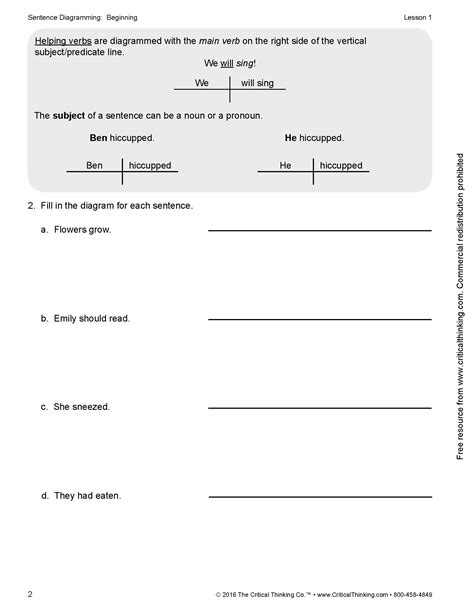 Diagramming Sentences Worksheets Grammar Practice Sentence Diagram Worksheet - Sentence Diagram Worksheet