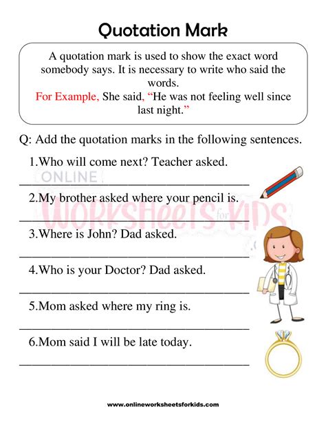 Dialogue And Quotation Marks Worksheets K5 Learning Dialogue Punctuation Worksheet 6th Grade - Dialogue Punctuation Worksheet 6th Grade
