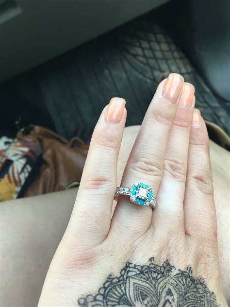 Diamond And Turquoise Wedding Rings
