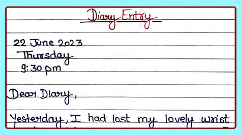 Diary Entry Format