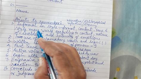 Diary Entry Format Cbse