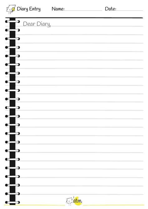 Diary Entry Template Sen