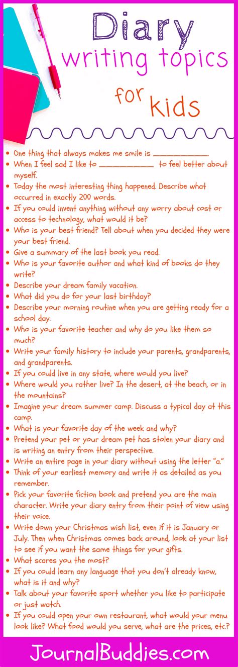 Diary Writing Topics