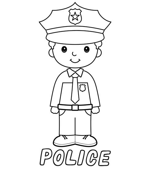 Dibujo de Policía para Colorear Fácil y Divertido