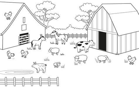 Dibujo de una granja para colorear: ¡diviértete con estos diseños!