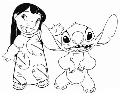 Dibujo Lilo y Stitch para colorear: ¡Diviértete pintando tus personajes favoritos!