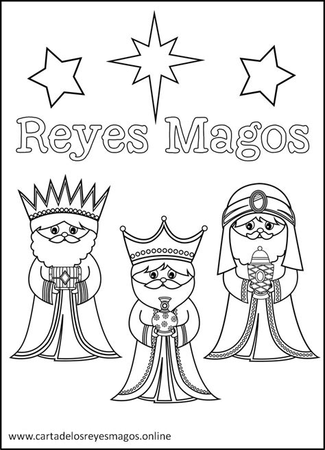 Dibujos para colorear de los Reyes Magos para niños