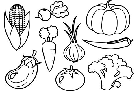 Dibujos para colorear de verduras: ¡Diviértete pintando tus alimentos favoritos!