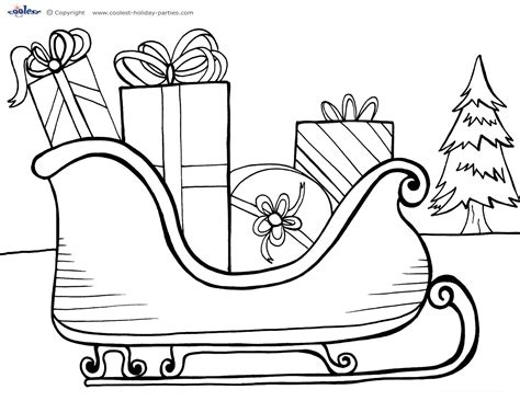 Dibujos para colorear del trineo de Papá Noel