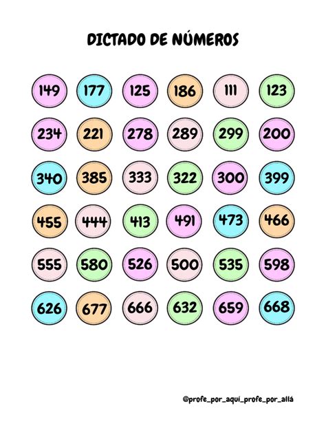 Dictado De Numeros