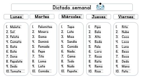 Dictado De Palabras