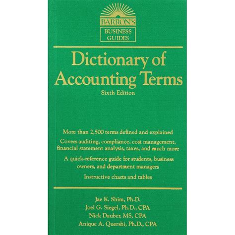 Dictionary Of Accounting Terms 6th Ed Barrons Business Dictionaries Barrons Business Guides