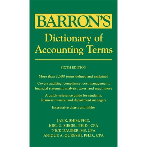 dictionary of accounting terms 6th ed barrons business dictionaries barrons business guides