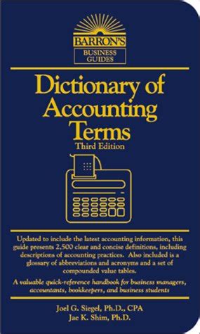 Dictionary Of Accounting Terms Barrons Business Dictionaries