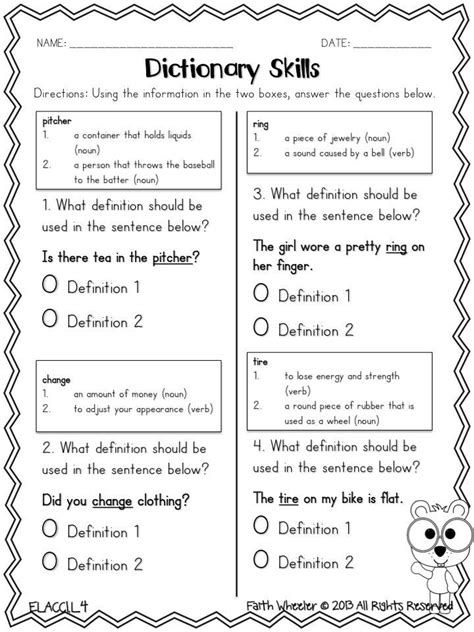 Dictionary Worksheet For Kindergarten 4th Grade Lesson Use A Dictionary Worksheet - Use A Dictionary Worksheet