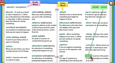 Read Online Dictionary Guide Words 