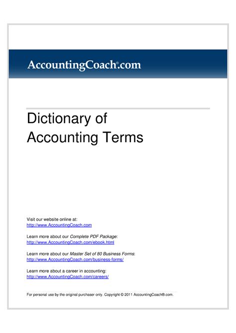 Download Dictionary Of 1 000 Accounting Terms Accountingcoach 
