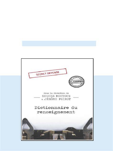 dictionnaire du renseignement