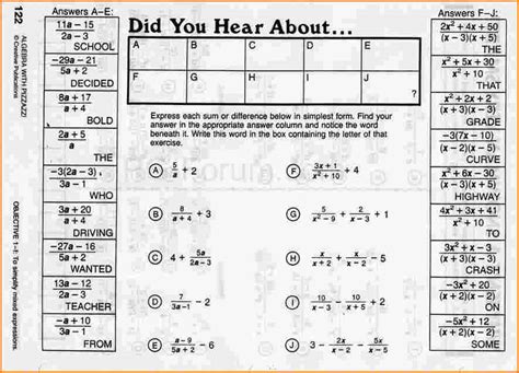 Did You Hear Algebra Answer
