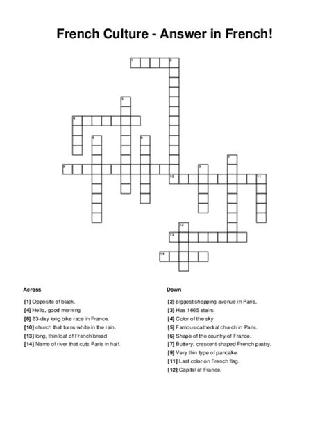 did you learn in french crossword clue answers