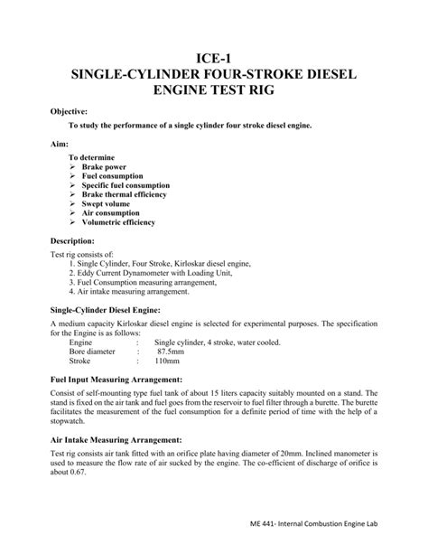 Read Diesel Engine Lab Manual 