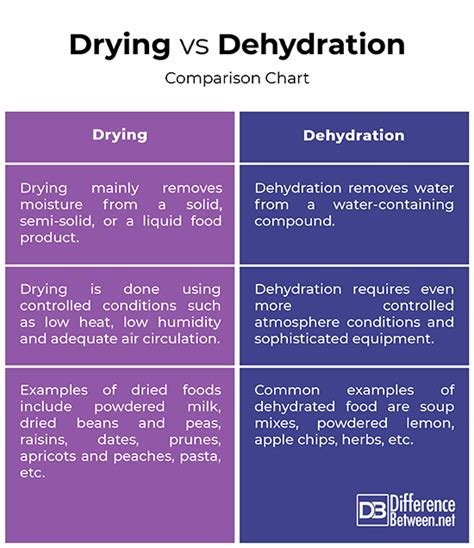 Difference Between Drying And Dehydration