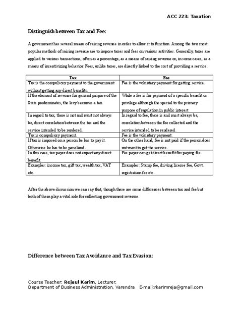 Difference Between Tax And Fee