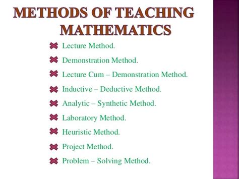 Different Methods Of Teaching Mathematics