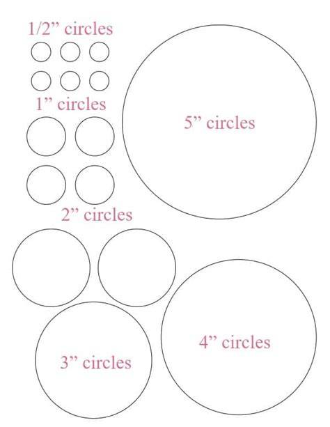 different size circles to print