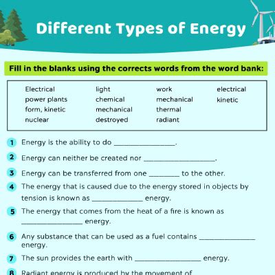 Different Types Of Energy Worksheet Momjunction Worksheet On Different Types Of Energy - Worksheet On Different Types Of Energy