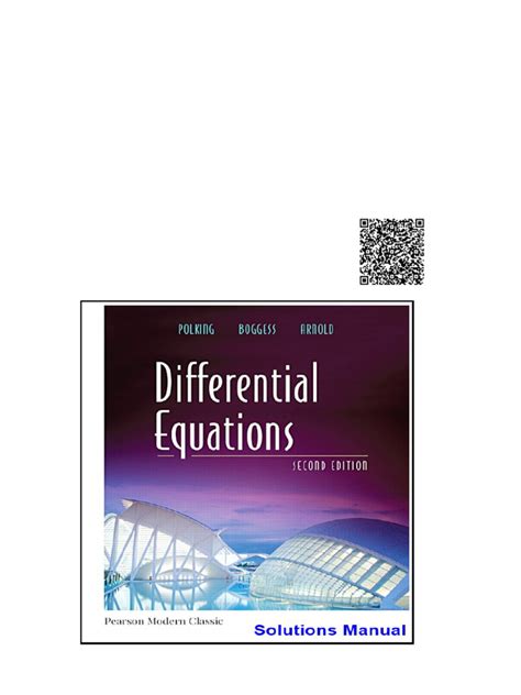 Differential Equations 2nd Edition Solutions Manual Brannan