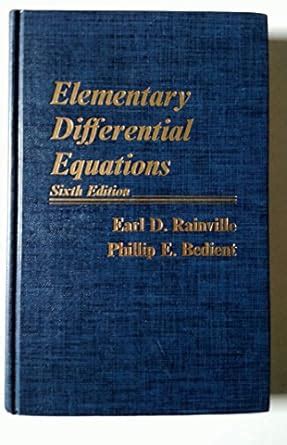 Differential Equations By Rainville Solution