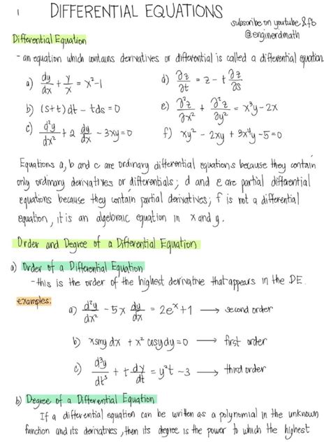 Differential Equations Notes For Gate