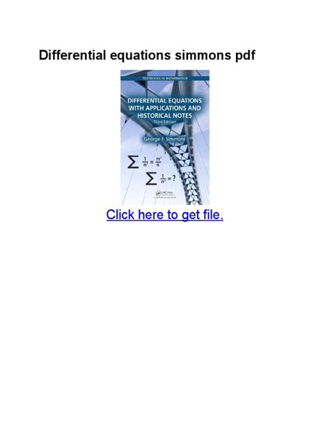 Differential Equations Simmons Solutions